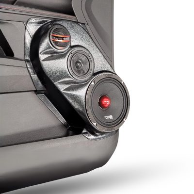 Front Door Custom Speaker Pods for the 2010-2017 Chevrolet Equinox GMC Terrain to hold 6.5 in and 3.5 in and 2.0 in speakers for car audio installation upgrade