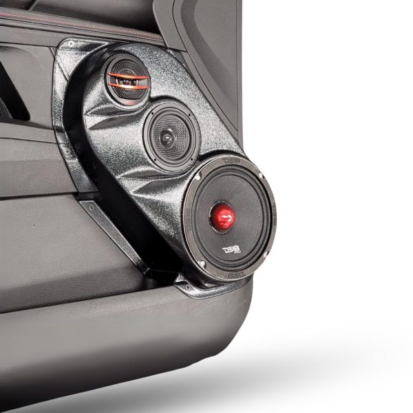 Front Door Custom Speaker Pods for the 2010-2017 Chevrolet Equinox GMC Terrain to hold 6.5 in and 3.5 in and 2.0 in speakers for car audio installation upgrade