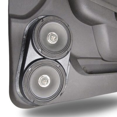 Front Door Custom Speaker Pods for the 2007-2009 Cadillac Escalade Chevrolet Avalanche Tahoe Silverado Suburban GMC Yukon Sierra to hold Dual 6.5 in speakers for car audio installation upgrade