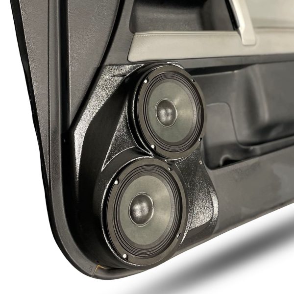 left ortho Speaker Upgrade for the Front Door of your 2010-2023 Toyota 4Runner. Easy installation of a Dual 6.5" Midrange for the most powerful car stereo possible.