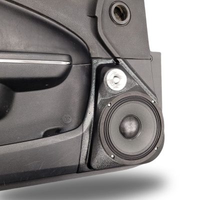 Front Door Custom Speaker Pods for the 2011-2023 Chrysler 300C Dodge Charger to hold 8.0 in and 2.0 in speakers for car audio installation upgrade