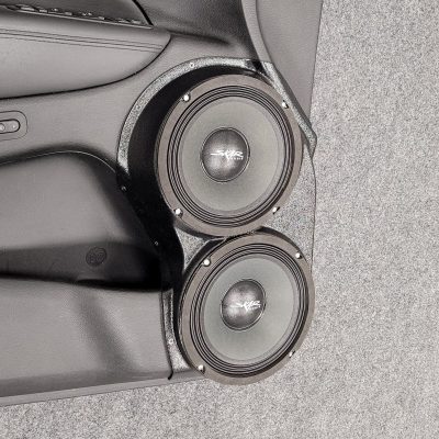 Front Door Custom Speaker Pods for the 2011-2023 Dodge Durango Jeep GrandCherokee to hold Dual 8.0 in speakers for car audio installation upgrade
