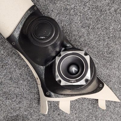 A-Pillar Custom Speaker Pods for the 2011-2023 Dodge Durango Jeep GrandCherokee to hold 3.5 in and 2.0 in speakers for car audio installation upgrade