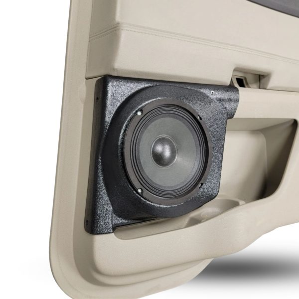 left ortho Speaker Upgrade for the Rear Door of your 2011-2015 Ford Explorer. Easy installation of a Single 6.5" Midrange for the most powerful car stereo possible.