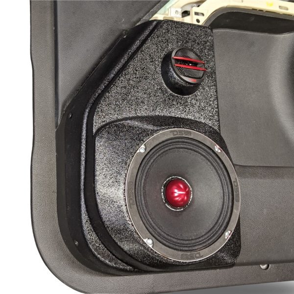 left ortho Speaker Upgrade for the Front Door of your 2014-2018 Chevrolet Silverado, GMC Sierra. Easy installation of a 6.5" Component Set for the most powerful car stereo possible.