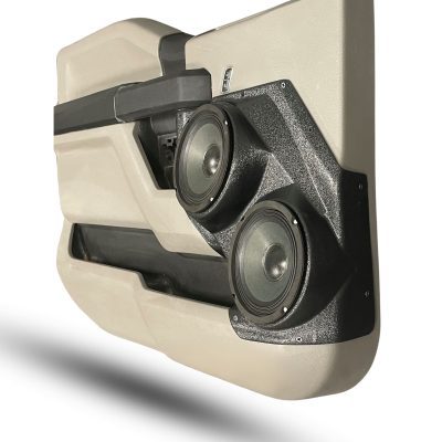 Front Door Custom Speaker Pods for the 2015-2020 Ford F-150 F-250F-350 to hold Dual 6.5 in speakers for car audio installation upgrade