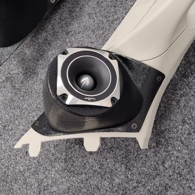 A-Pillar Custom Speaker Pods for the 2015-2022 Chevrolet Colorado GMC Canyon to hold 3.5 in speakers for car audio installation upgrade