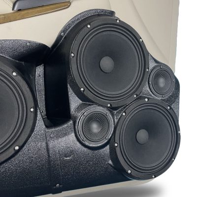 Front Door Custom Speaker Pods for the 2015-2020 Chevrolet Suburban Chevrolet Tahoe GMC Yukon to hold Dual 8.0 in and Dual 3.5 in speakers for car audio installation upgrade