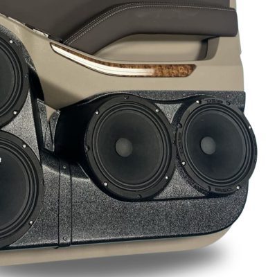 Rear Door Custom Speaker Pods for the 2015-2020 Chevrolet Suburban GMC YukonXL to hold Dual 8.0 in speakers for car audio installation upgrade
