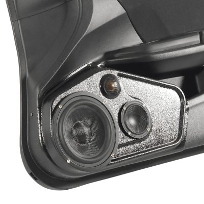 Front Door Custom Speaker Pods for the 2016-2020 Honda Civic to hold 6.5 in and 3.5 in and 2.0 in speakers for car audio installation upgrade