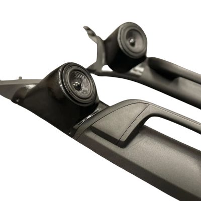 A-Pillar Custom Speaker Pods for the 2019-2025 Dodge Ram to hold 3.5 in speakers for car audio installation upgrade