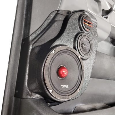 Front Door Custom Speaker Pods for the 2019-2025 Dodge Ram to hold 6.5 in and 3.5 in and 2.0 in speakers for car audio installation upgrade
