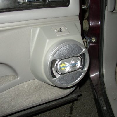 Rear Door Custom Speaker Pods for the 1992-1996 Chevrolet Caprice Impala to hold 6.5 in speakers for car audio installation upgrade