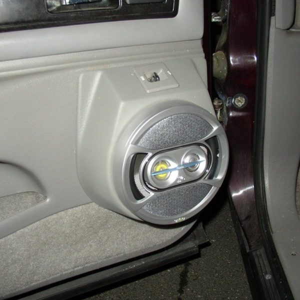 Rear Door Custom Speaker Pods for the 1992-1996 Chevrolet Caprice Impala to hold 6.5 in speakers for car audio installation upgrade