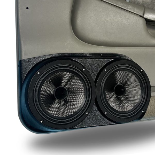 left ortho Speaker Upgrade for the Front Door of your 1998-2004 Chevrolet Blazer, S-10. GMC Jimmy, Sonoma. Easy installation of a Dual 8" Midrange for the most powerful car stereo possible.