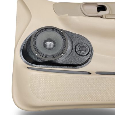 Front Door Custom Speaker Pods for the 1999-2003 Ford F-150 to hold 8.0 in and 2.0 in speakers for car audio installation upgrade