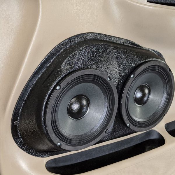 left ortho Speaker Upgrade for the Front Door of your 1999-2003 Ford F150. Easy installation of a Dual 6.5" Midrange for the most powerful car stereo possible.