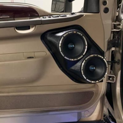 Front Door Custom Speaker Pods for the 1999-2007 Ford Excursion F-250F-350 to hold Dual 6.5 in speakers for car audio installation upgrade