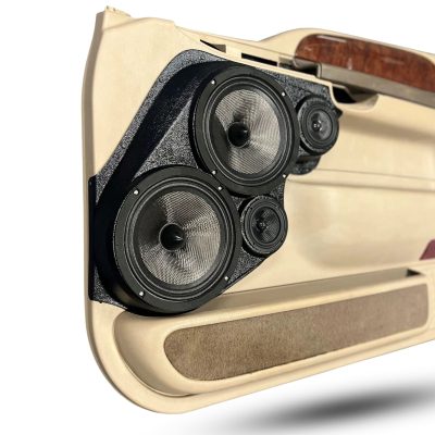 Front Door Custom Speaker Pods for the 1999-2007 Ford Excursion F-250F-350 to hold Dual 8.0 in and Dual 3.5 in  speakers for car audio installation upgrade