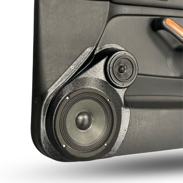 Front Door Custom Speaker Pods for the 1999-2004 Volkswagen Jetta to hold 6.5 in and 3.5 in speakers for car audio installation upgrade