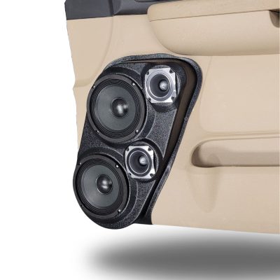 Front Door Custom Speaker Pods for the 2007-2009 Cadillac Escalade Chevrolet Avalanche Tahoe Silverado Suburban GMC Yukon Sierra to hold Dual 6.5 in and Dual 3.5 in speakers for car audio installation upgrade