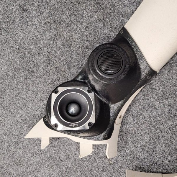 A-Pillar Custom Speaker Pods for the 2011-2023 Dodge Durango Jeep GrandCherokee to hold 3.5 in and 2.0 in speakers for car audio installation upgrade