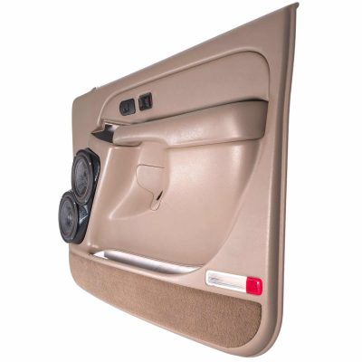 Front Door Custom Speaker Pods for the 2000-2006 Cadillac Escalade Chevrolet Avalanche Silverado Tahoe Suburban GMC Sierra Yukon to hold Dual 6.5 in speakers for car audio installation upgrade