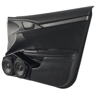 Front Door Custom Speaker Pods for the 2016-2020 Honda Civic to hold Dual 6.5 in speakers for car audio installation upgrade