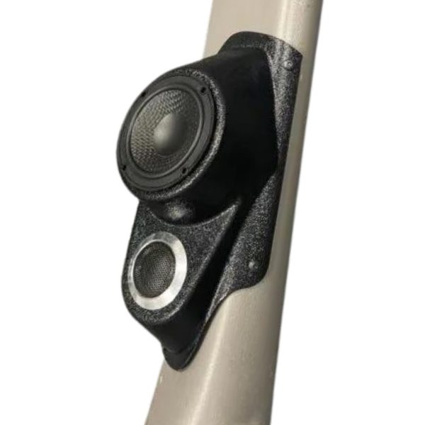 A-Pillar Custom Speaker Pods for the 2000-2006 Cadillac Escalade Chevrolet Avalanche Silverado Tahoe Suburban GMC Sierra Yukon to hold 3.5 in and 2.0 in speakers for car audio installation upgrade