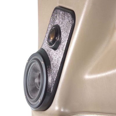 Front Door Custom Speaker Pods for the 2000-2006 Cadillac Escalade Chevrolet Avalanche Silverado Tahoe Suburban GMC Sierra Yukon to hold 6.5 in and 2.0 in speakers for car audio installation upgrade