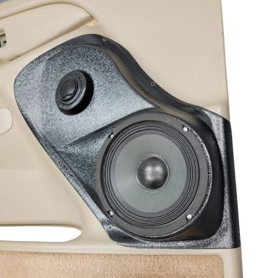 Front Door Custom Speaker Pods for the 2000-2006 Cadillac Escalade Chevrolet Avalanche Silverado Tahoe Suburban GMC Sierra Yukon to hold 6.5 in and 2.0 in speakers for car audio installation upgrade