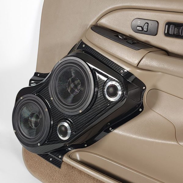 right ortho Speaker Upgrade for the Front Door of your 2000-2006 Chevrolet Tahoe, Suburban, Avalanche, Silverado. GMC Yukon, Sierra. Cadillac Escalade. Easy installation of a Dual 6.5" Midrange and Dual Tweeter for the most powerful car stereo possible.