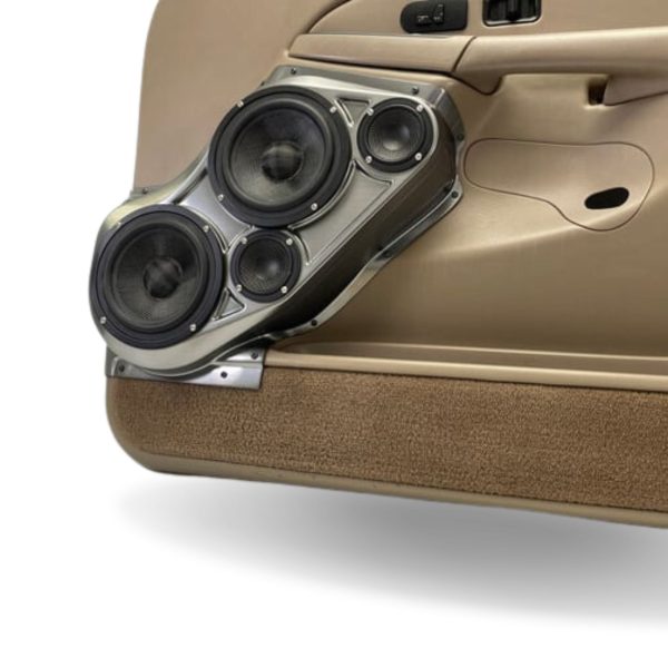 right ortho Speaker Upgrade for the Front Door of your 2000-2006 Chevrolet Tahoe, Suburban, Avalanche, Silverado. GMC Yukon, Sierra. Cadillac Escalade. Easy installation of a Dual 6.5" Midrange and Dual 3.5" Super Tweeter for the most powerful car stereo possible.