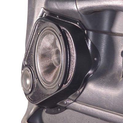 Front Door Custom Speaker Pods for the 2002-2005 Dodge Ram to hold 8.0 in and 3.5 in speakers for car audio installation upgrade