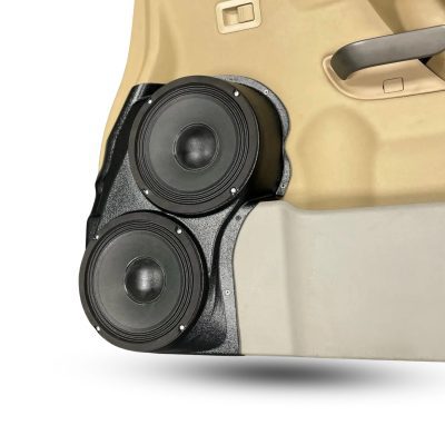 Front Door Custom Speaker Pods for the 2004-2007 Infiniti QX56 Nissan Armada Titan to hold Dual 8.0 in speakers for car audio installation upgrade