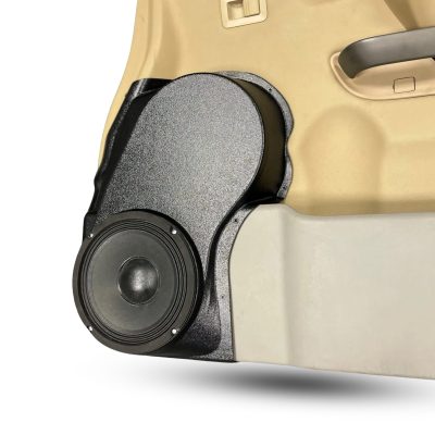 Front Door Custom Speaker Pods for the 2004-2007 Infiniti QX56 Nissan Armada Titan to hold 8.0 in speakers for car audio installation upgrade