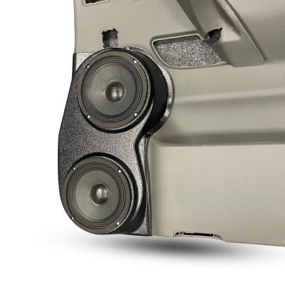 Rear Door Custom Speaker Pods for the 2004-2007 Infiniti QX56 Nissan Armada Titan to hold Dual 6.5 in speakers for car audio installation upgrade