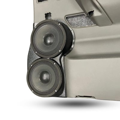 Rear Door Custom Speaker Pods for the 2004-2007 Infiniti QX56 Nissan Armada Titan to hold Dual 8.0 in speakers for car audio installation upgrade