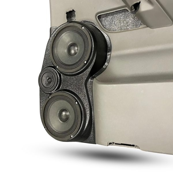 right ortho Speaker Upgrade for the Rear Door of your 2004-2014 Nissan Titan. 2004-2007 Nissan Armada, Infiniti QX56. Easy installation of a Dual 6.5" Midrange and Single 3.5" Super Tweeter for the most powerful car stereo possible.