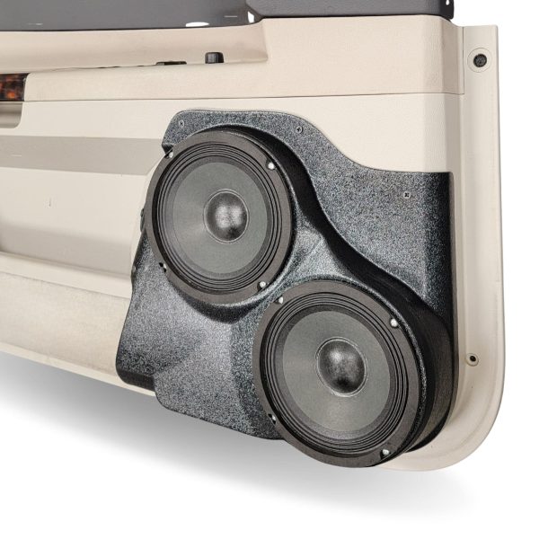 Front Door Custom Speaker Pods for the 2005-2007 Chrysler 300C to hold Dual 6.5 in speakers for car audio installation upgrade