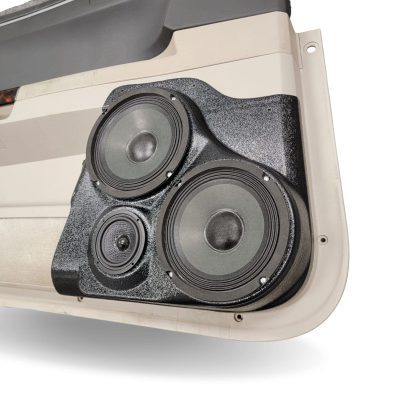 Front Door Custom Speaker Pods for the 2005-2007 Chrysler 300C to hold Dual 6.5 in and 3.5 in speakers for car audio installation upgrade