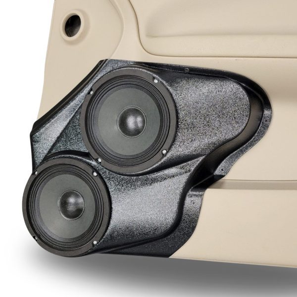 Front Door Custom Speaker Pods for the 2006-2015 Chevrolet Impala to hold Dual 6.5 in speakers for car audio installation upgrade