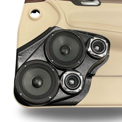 Front Door Custom Speaker Pods for the 2006-2015 Chevrolet Impala to hold Dual 6.5 in and Dual 3.5 in speakers for car audio installation upgrade