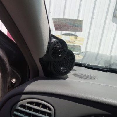 A-Pillar Custom Speaker Pods for the 2006-2009 Chevrolet Trailblazer GMC Envoy to hold 3.5 in and 2.0 in speakers for car audio installation upgrade