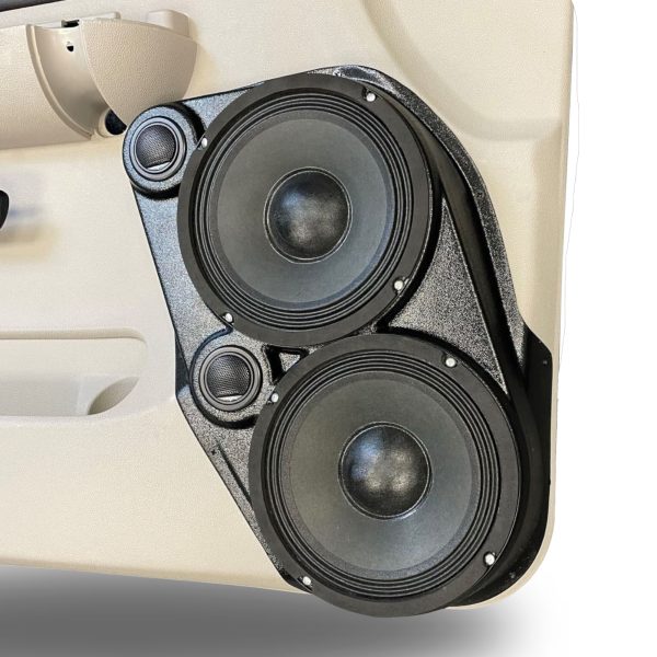 right ortho Speaker Upgrade for the Front Door of your 2007-2009 Chevrolet Silverado, GMC Sierra. Easy installation of a Dual 8" and Dual Tweeter for the most powerful car stereo possible.