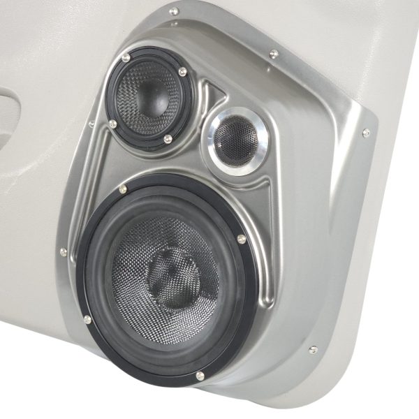 right ortho Speaker Upgrade for the Front Door of your 2007-2009 Chevrolet Silverado, GMC Sierra. Easy installation of a 6.5" Three Way Speaker System for the most powerful car stereo possible.