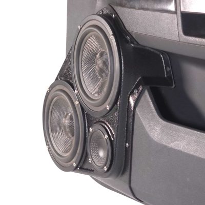 Front Door Custom Speaker Pods for the 2008-2010 Dodge Charger to hold Dual 6.5 in and 3.5 in speakers for car audio installation upgrade