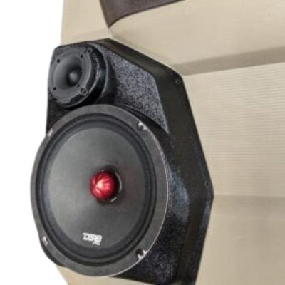 Rear Door Custom Speaker Pods for the 2009-2018 Dodge Ram to hold 8.0 in and 3.5 in speakers for car audio installation upgrade
