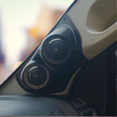 A-Pillar Custom Speaker Pods for the 2009-2018 Dodge Ram to hold Dual 2.0 in speakers for car audio installation upgrade