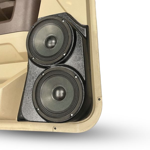 right ortho Speaker Upgrade for the Front Door of your 2009-2018 Dodge Ram 1500, 2500. 2019-2024 Dodge Ram 2500, 1500 Classic. Easy installation of a Dual 6.5" Midrange for the most powerful car stereo possible.